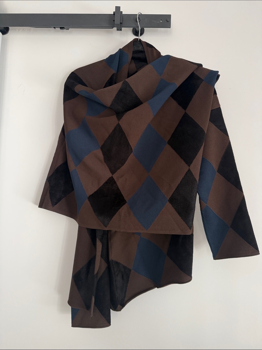 Proenza Schouler Vanne Argyle Cape Sweater NWT MEDIUM - Picture 6 of 10